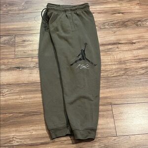 Jordan Olive Green Sweatpants with Black Logo